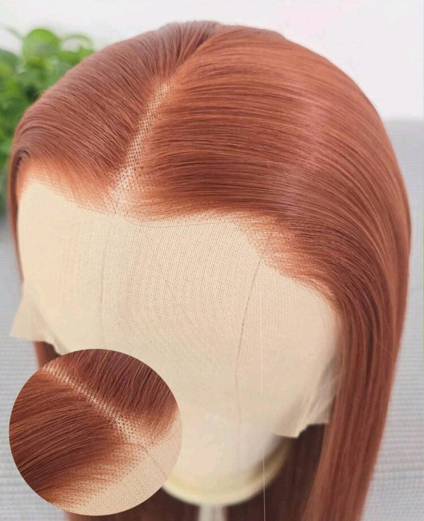 Dark Organge Long Lace Front Wig